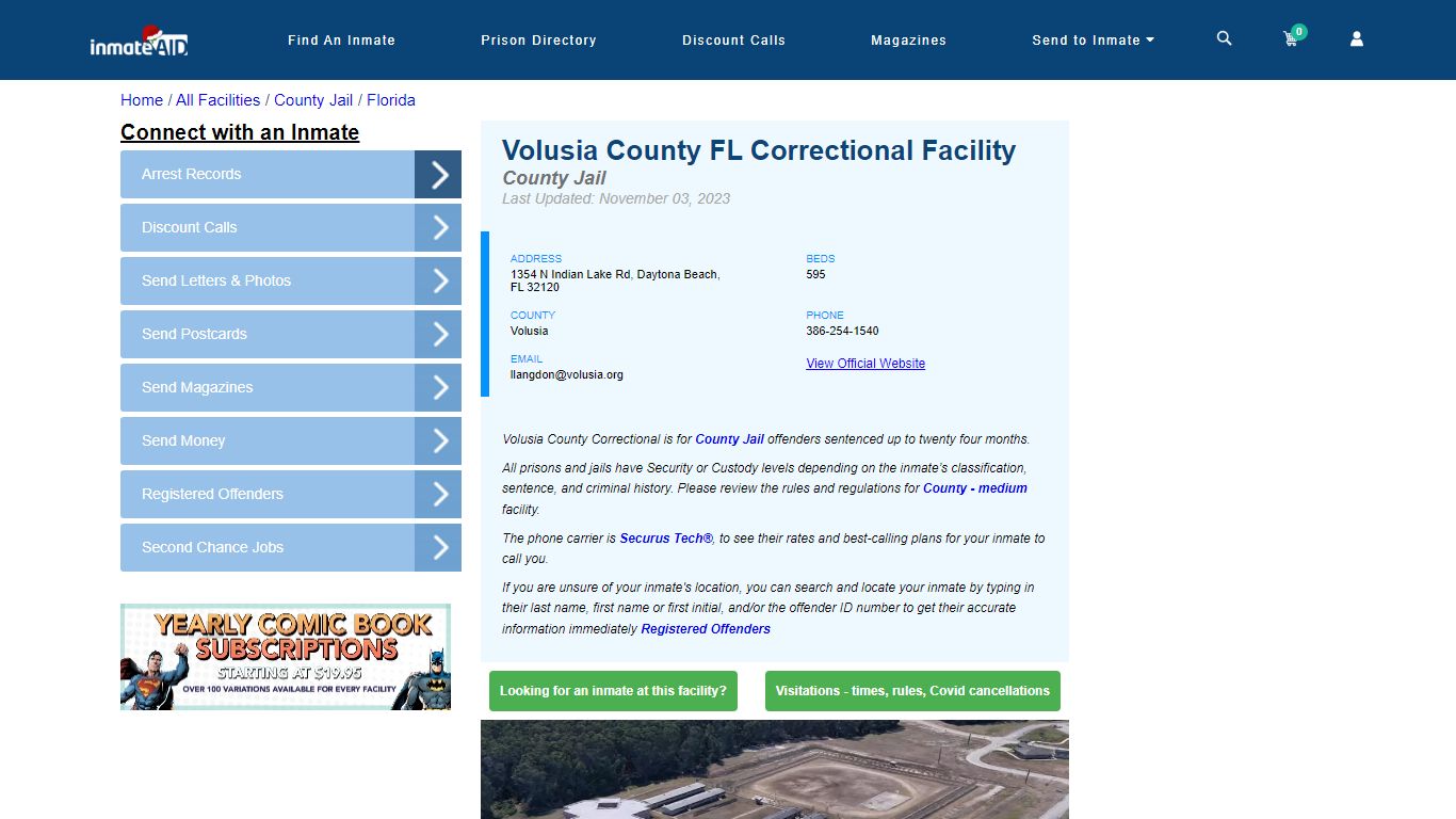 Volusia County FL Correctional Facility - Inmate Locator - Daytona ...